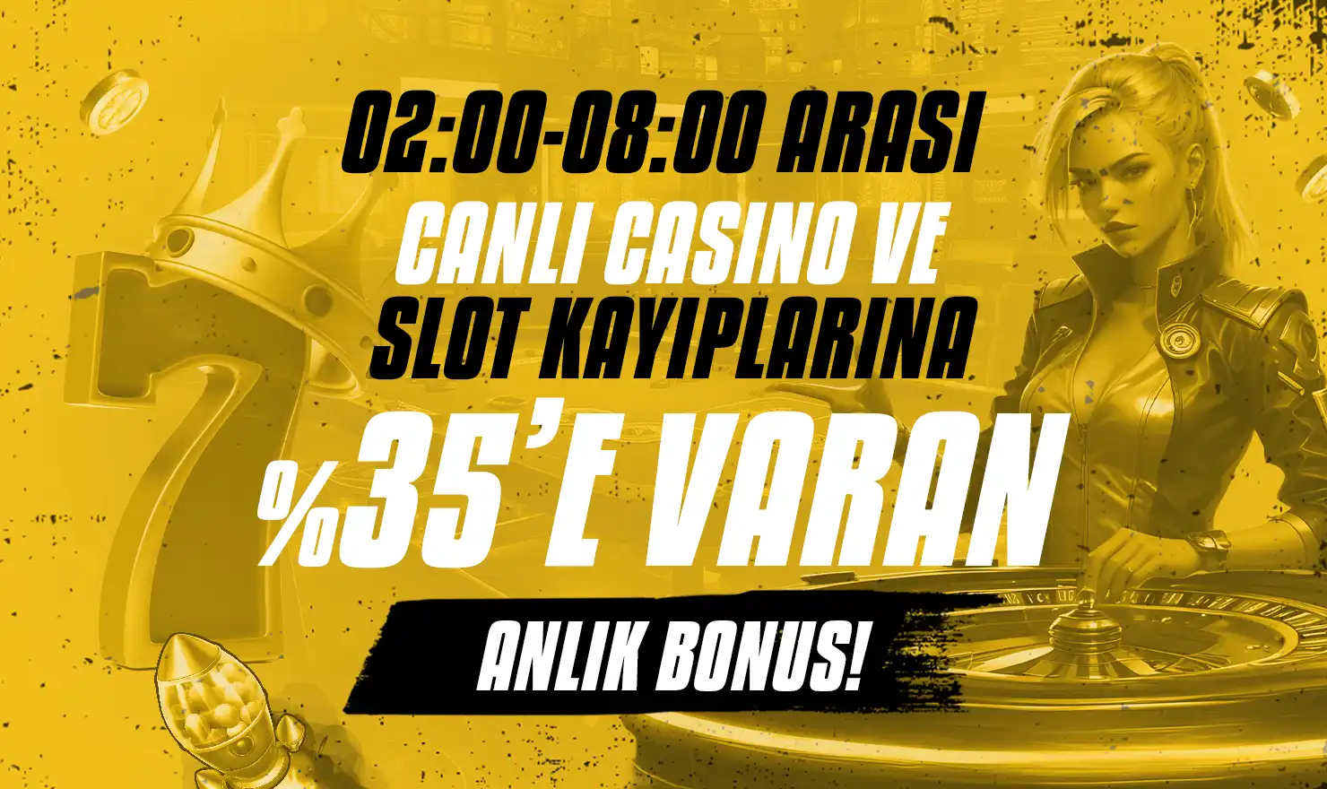 %35 Happy Hour Slot&Canlı Casino Kayıp Bonusu (Tüm Yatırım Metodlarına)